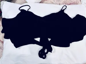 Lulu's Black Tie-Front Bralette Top thumbnail 1