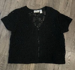 Alfred Dunner Cardigan 1X Crocheted Cropped‎ thumbnail 1