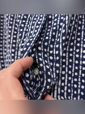 Madewell Blue White Batik Print Silk Paperbag Ruffle Waist Dress Size 8 Womens thumbnail 6