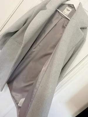 Abercrombie & Fitch Gray Double Breasted Coat S Old Money Quiet Luxury Preppy thumbnail 6