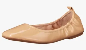 Vince Camuto Flats Womens Size 6‎ Tan Patent Leather Slip On Ballet Shoes thumbnail 1