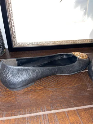 Tory Burch Black Leather Chelsea Flats Size 5.5 thumbnail 6