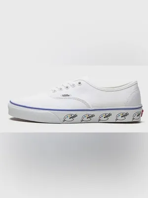 Vans Authentic Sidewall-Paint Palette Low Top Sneakers In True White Canvas thumbnail 6