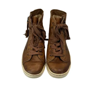 UGG Blaney Brown Leather High Top Sneakers Tassel Side Zip Womens Size 7.5 Shoes thumbnail 14