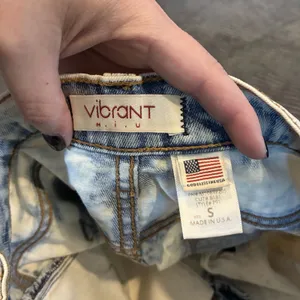 Vibrant Miu Shorts Womens Size S Blue Bleached Denim Jeans Distressed USA Made thumbnail 7