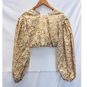 Significant Other Puffed-Sleeve‎ Floral Blouse US 4 Casual Boho Fall Flower thumbnail 4
