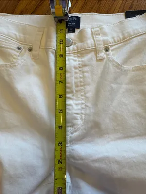 J. Crew Women White Denim Mid Rise Straight Fit Zip Jeans Size 28 thumbnail 7