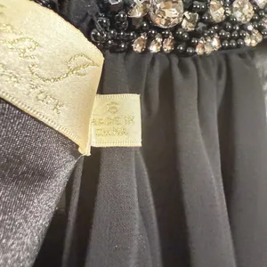 Eliza J. sz‎ 6 black rhinestone studded halter gown dress thumbnail 6