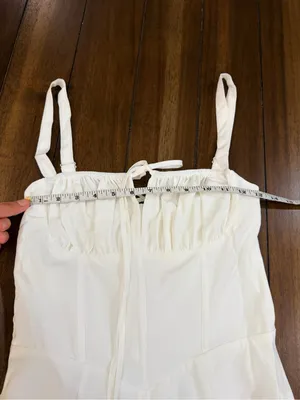 Marthea White Corset Midi Dress Size S Lace Up Back Adjustable Straps thumbnail 5