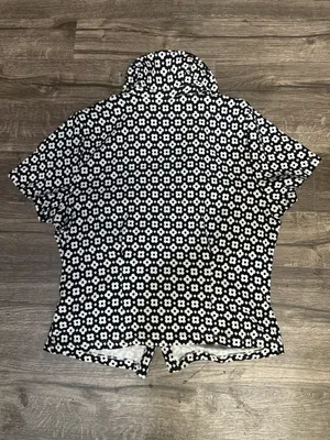Maeve Anthropologie Floral Ruched Button Front Crop Blouse XL thumbnail 3