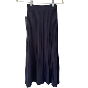 NWT Hyacinth House Navy Blue Pleated Midi Skirt Women’s Size XXS thumbnail 2