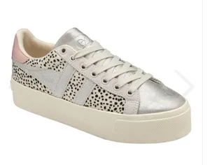 Gola Orchid orchid platform tropic cheetah, silver and pink sneakers size 7 thumbnail 2