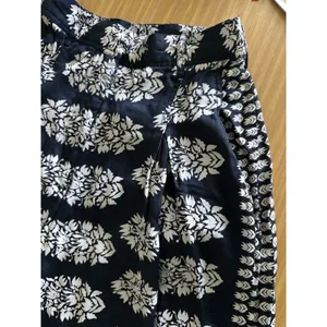 Anthropologie Omika Sinatra Wide Leg Pant Small Black White Handmade Blockprint thumbnail 5