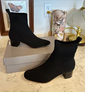NWT Everlane The Glove Boot in ReKnit Black Heeled Bootie Size 9.5‎ thumbnail 1