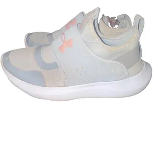 Under Armour Runplay Mod Grey/Pink Clay Low Top Mesh Hook & Loop Sneakers thumbnail 3