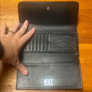 Kut from the Kloth Black and White Striped Wallet thumbnail 3