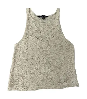 American Eagle outfitters Soft & Sext lace tank top blouse size medium off white thumbnail 1