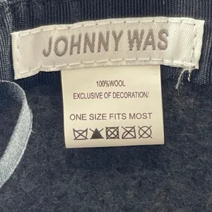 Johnny Was 100% Wool Gray Scarf Band Wide Brim Western Cowboy Fedora Hat OSFM thumbnail 3