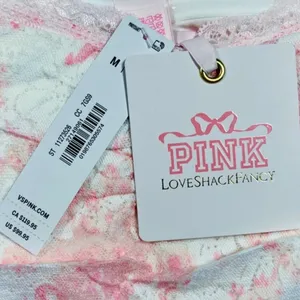 🎀PINK x LoveShackFancy Strapless Lace Mini Dress Ruffles Charlamagne Harbor Pink thumbnail 10