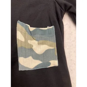 New Boutique T-Shirt Dress Womens Small Black New Camo Pocket Ribbed Trim thumbnail 4