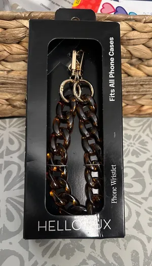 Tortoiseshell Phone Wristlet - Brown and Gold accents. By Hello Lux NWT thumbnail 1