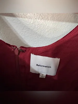 Reformation Franceska Dark Red Velvet Mini Dress thumbnail 6
