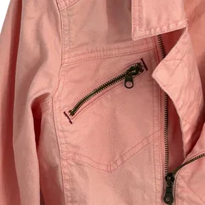 Sanctuary Motto Coral Pink Denim Jacket Size L thumbnail 16