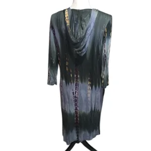 Coin 1804 Tye Dye Long Hooded Cardigan Boho Hippie Nostalgia Pockets thumbnail 6