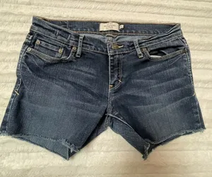 Abercrombie & Fitch Jean Shorts Cutoff Low Rise Size 2 Dark Wash‎ A&F thumbnail 1