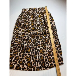 J. Crew Leopard Print Midi‎ Skirt Women Size 2 Linen Blend Lined thumbnail 2