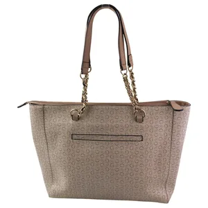 Guess Culkin Women's Beige Logo Monochrome Leather Shoulder Tote Bag Handbag OS thumbnail 2
