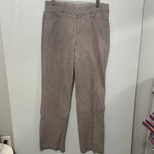 Dockers Womens Trousers Brown Pinstripe Straight Leg Stretch Pants Size 8M thumbnail 3