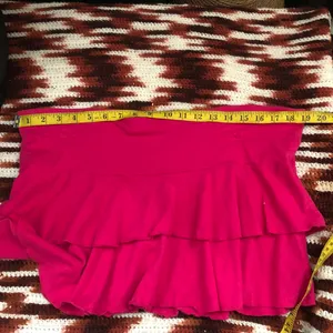 Y2K Express Fairycore Coquette Whimsical Pink Ruffle Micro Mini Skirt Size L Measurement in pics thumbnail 5