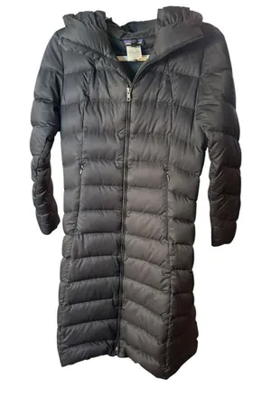 Patagonia‎ Downtown Loft Parka Black Goose Down Womens XS Puffer Coat thumbnail 1