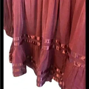 Mustard Seed Size Medium Burgundy Long Sleeve V-Neck Mini Party‎ Dress thumbnail 4