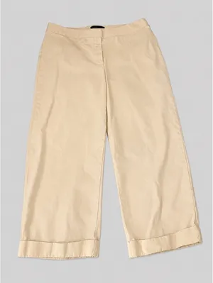 Y2K Moda International Beige Wide Leg Cotton Pants Size 12 thumbnail 1