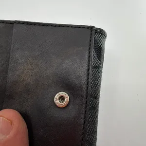 Coach Compact Black Signature C Canvas Wallet thumbnail 6