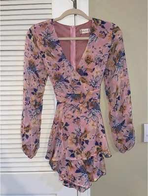 Altar'd State Pink Romper Floral thumbnail 1