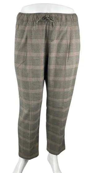 NEW Old Navy Billie Women's Gray Plaid Check Straight Trousers Pants Size XL thumbnail 1