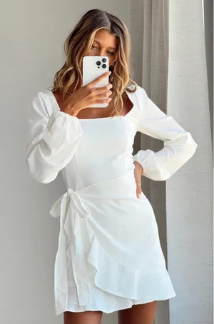 Princess Polly The Villa Mini Dress White thumbnail 1