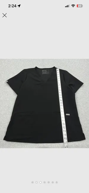 Black FIGS Scrub Top thumbnail 2
