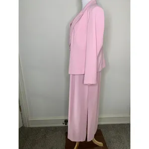 Vintage Pink Sheath Maxi Dress w Blazer Formal Wedding Embellished Sz 16 thumbnail 3