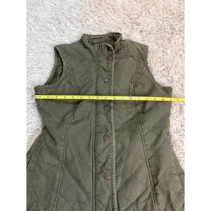 Magellan Outdoors Quilted Vest Olive Green Snap Front Collar‎ Pockets Size L thumbnail 6