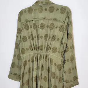 Umgee Green Midi Long Sleeve Shirt Dress NWT Size Small thumbnail 5