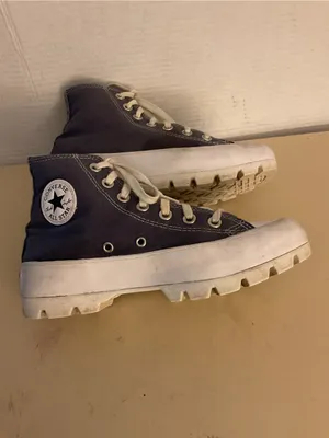 Converse women blue canvas Chuck Taylor platform high top sneakers US 6 thumbnail 9