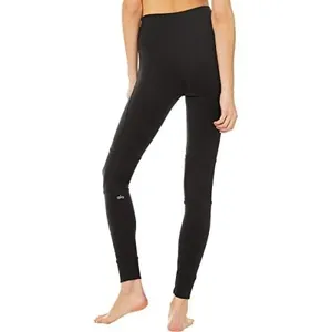 Alo Yoga Avenue High Waist Moto Ribbed‎ Leggings Black Small W5541R thumbnail 2