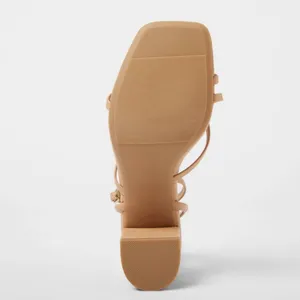 A New Day Phoebe Strappy Ball Ornament Square Block Heels - Tan thumbnail 4
