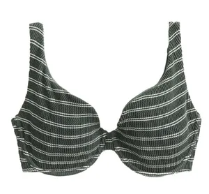 NWT Abercrombie & Fitch Curve Love High Apex Underwire Bikini Top Green Size XXS thumbnail 1