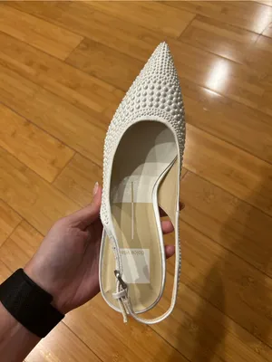 Dolce Vita White Embellished Pointed Toe Slingback Heels thumbnail 3