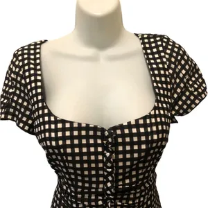 Nanette Lepore Check Me Out Dress Sz. 8 Gingham Full Zip Cottagecore Coquette thumbnail 6